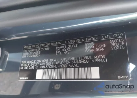 2024 Volvo Xc60 Recharge Plug-In Hybrid T8 Plus Dark Theme from USA, damaged, VIN YV4H60DL9R1755089